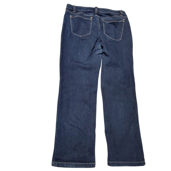 White House Black Market Crop Leg Jeans Womens Size 8 Mid Rise Dark Wash Denim - Picture 3 of 5